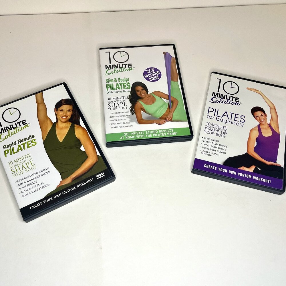 10 Minute Solution DVDs * Set of 3 * Pilates * Includes Pilates Band * Not Used
